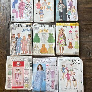 Lot of 9 Children’s Sewing Patterns | Simplicity, McCall’s & More | Uncut Misc.